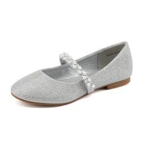 Dream Pairs Mary Jane Glitter Dress Shoes Size 8 Silver Toddler Slip On Party